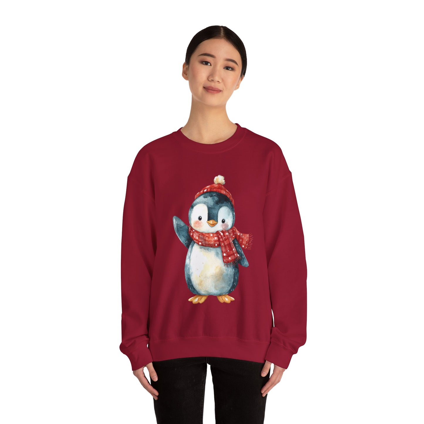 Festive Penguin Unisex Heavy Blend™ Crewneck Sweatshirt