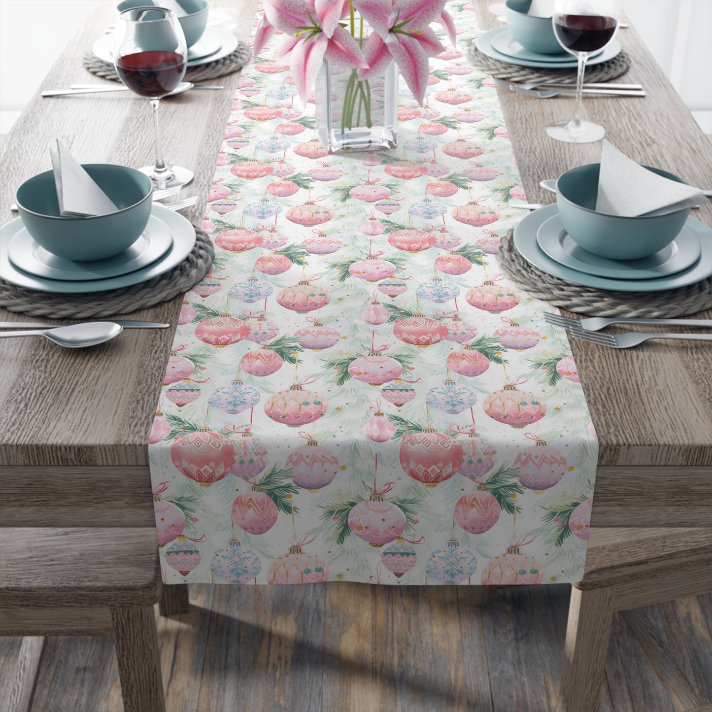 Pastel Ornaments Table Runner (Cotton, Poly)