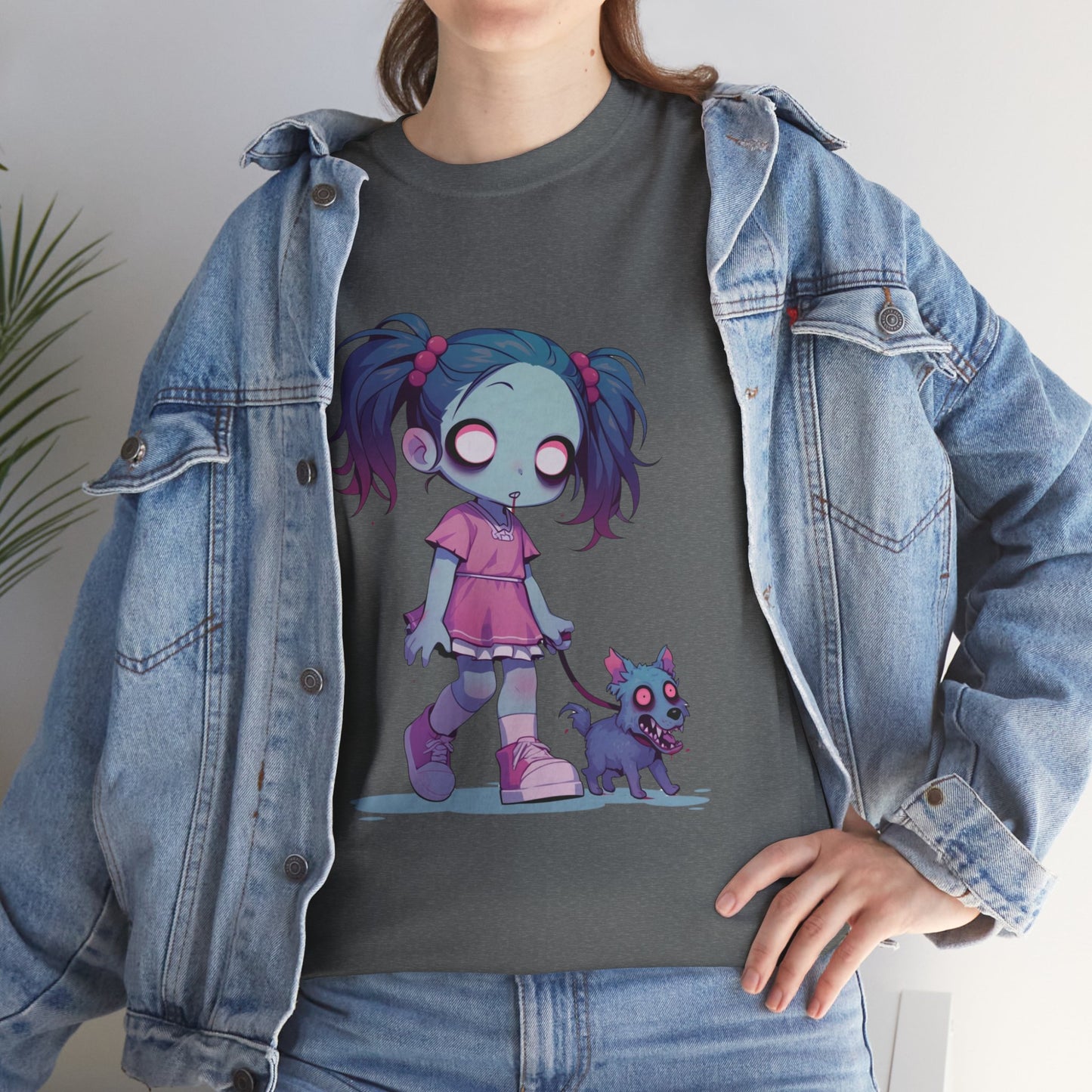 Zombie Dog Walker Unisex Heavy Cotton Tee