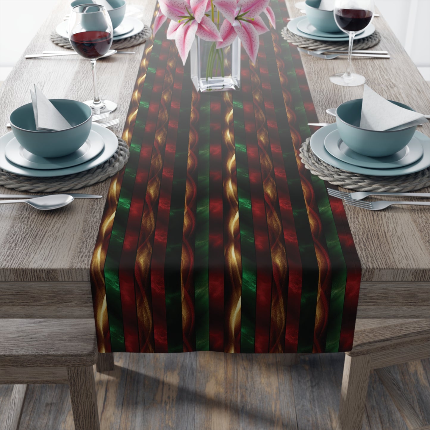 Festive Stripes Table Runner (Cotton, Poly)