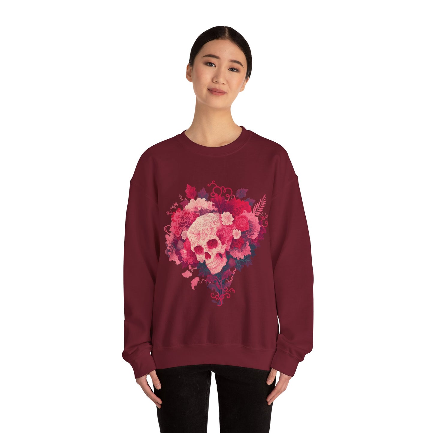Skull Bouquet Unisex Heavy Blend™ Crewneck Sweatshirt
