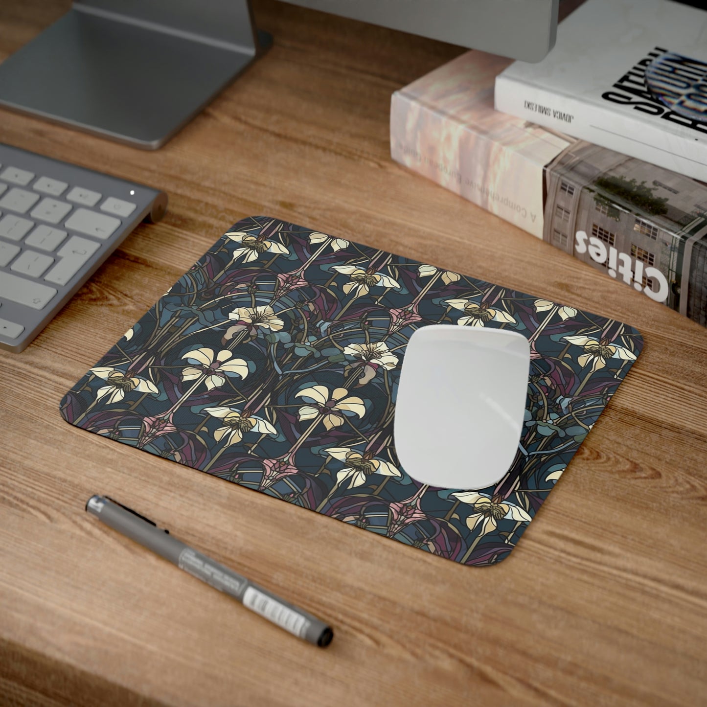 Art Deco Orchids Desk Mouse Pad