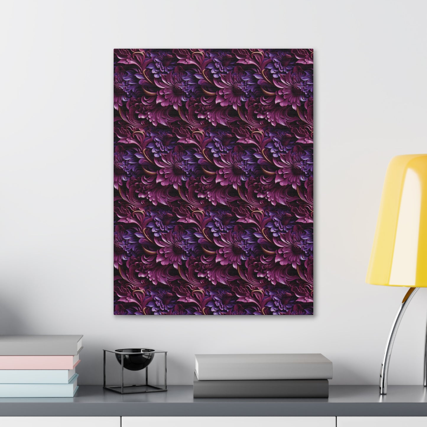 Purple Florals Canvas Gallery Wrap