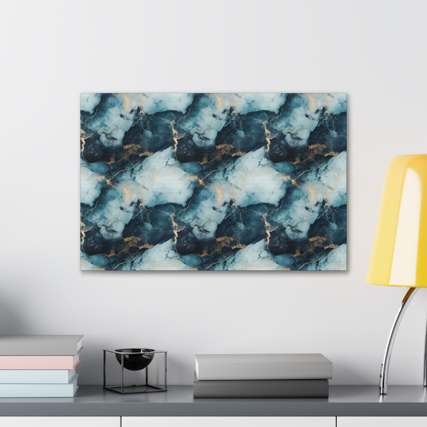 Cool Blue Marble Canvas Gallery Wrap