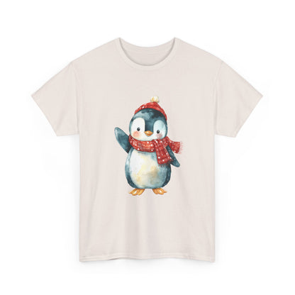 Festive Penguin Unisex Heavy Cotton Tee