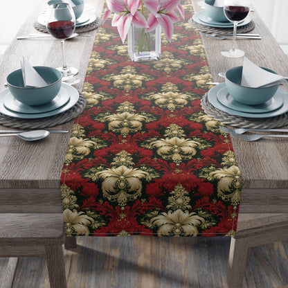 Christmas Damask Table Runner (Cotton, Poly)
