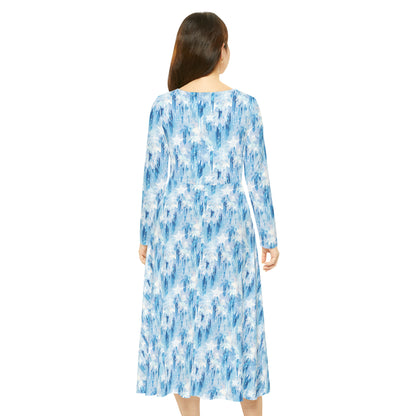 Icicles Women's Long Sleeve Dance Dress (AOP)