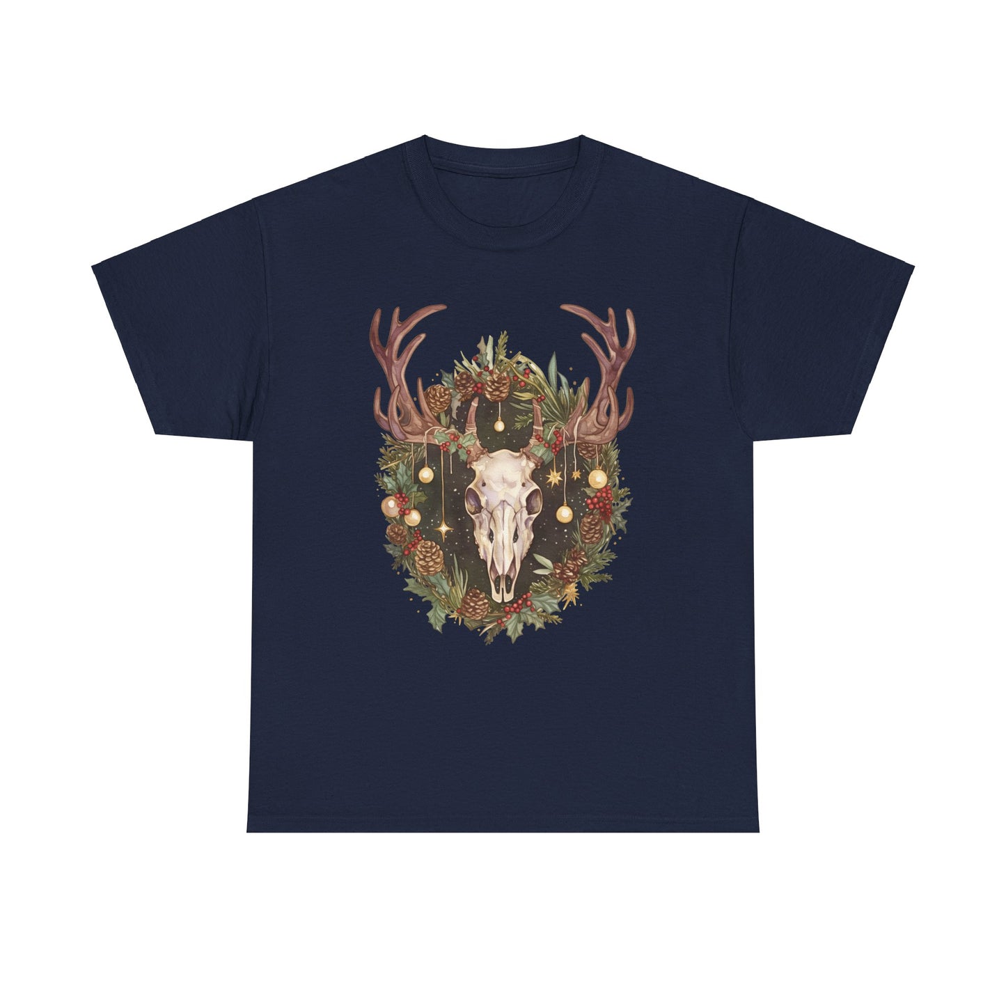 Reindeer Skull Unisex Heavy Cotton Tee