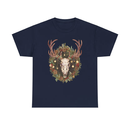 Reindeer Skull Unisex Heavy Cotton Tee