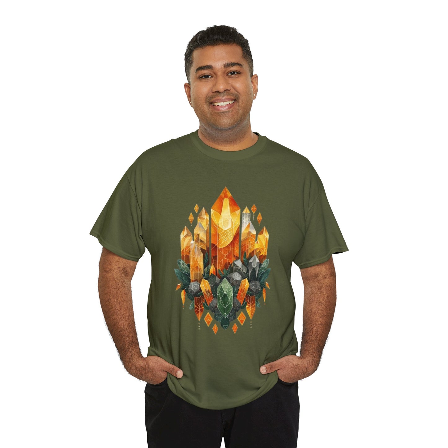 Earthen Crystal Cluster Unisex Heavy Cotton Tee