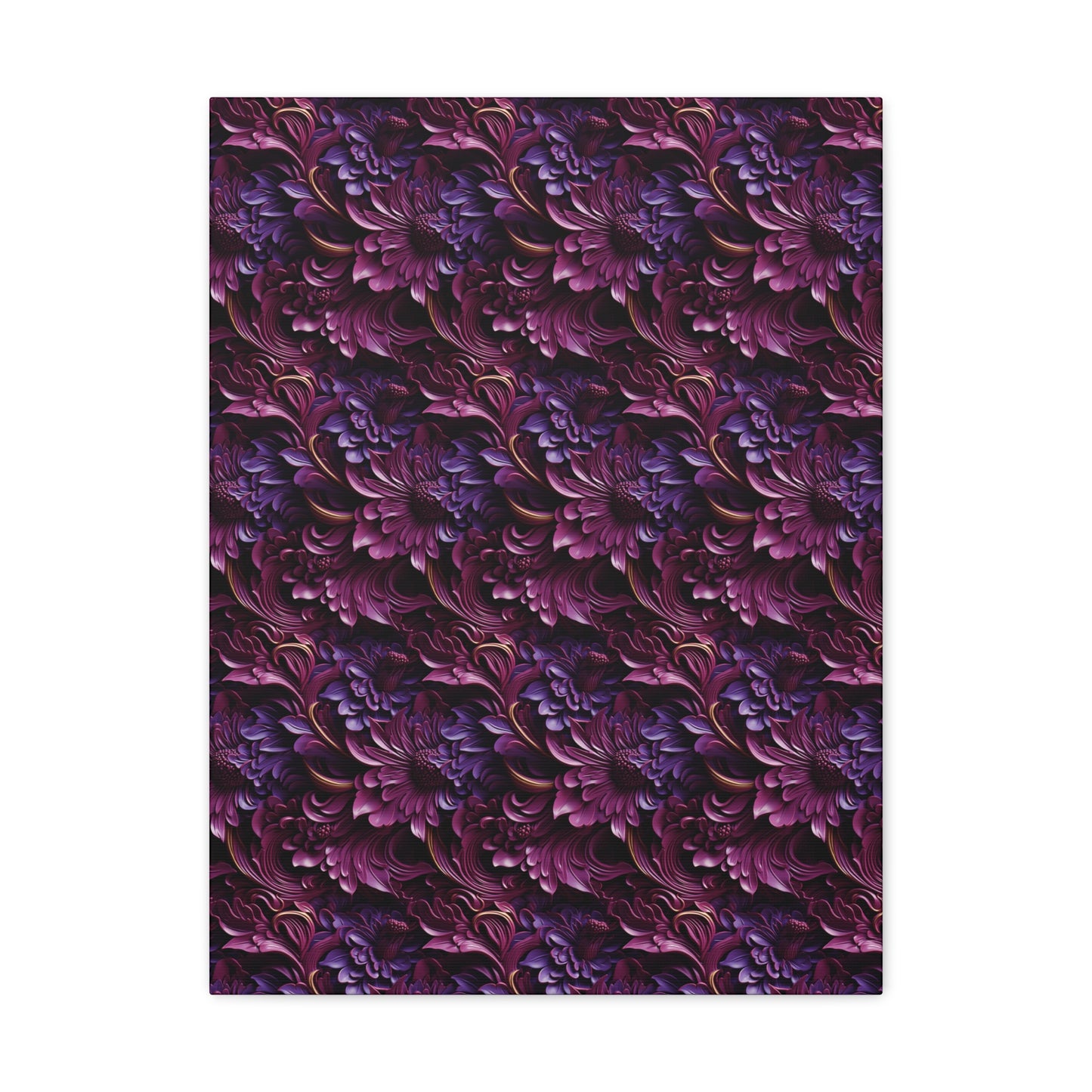 Purple Florals Canvas Gallery Wrap