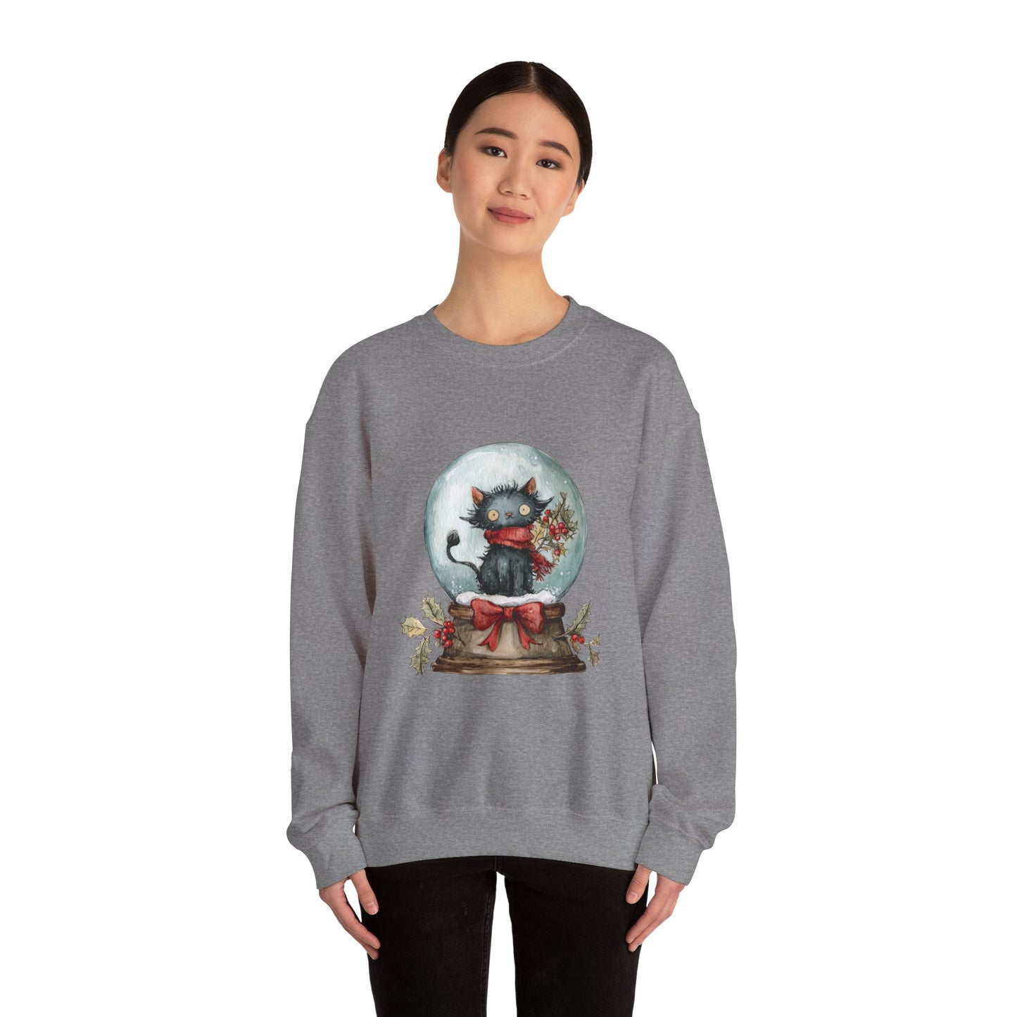 Snowglobe Cat Unisex Heavy Blend™ Crewneck Sweatshirt
