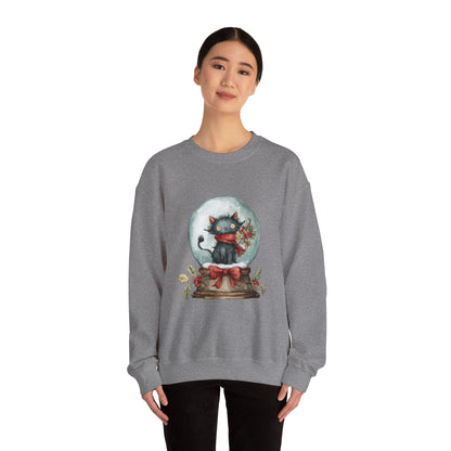Snowglobe Cat Unisex Heavy Blend™ Crewneck Sweatshirt