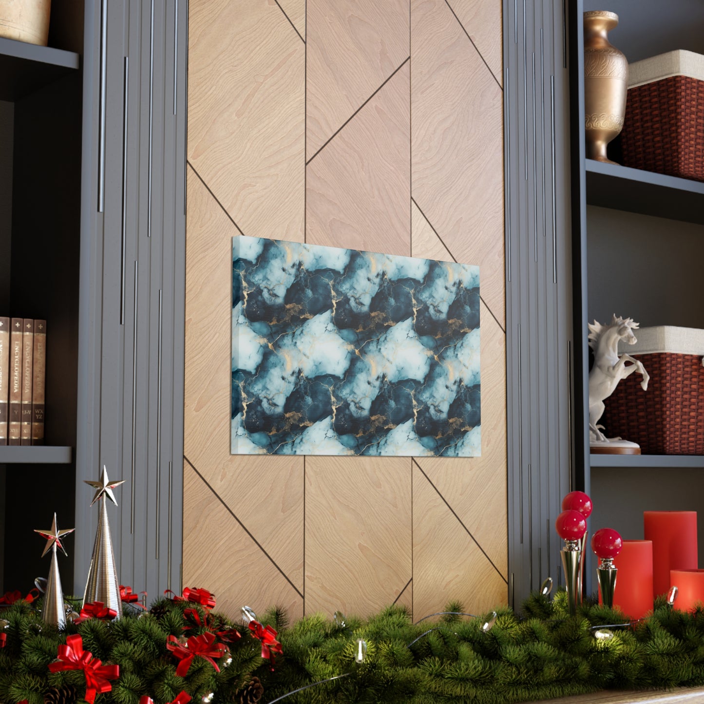 Cool Blue Marble Canvas Gallery Wrap
