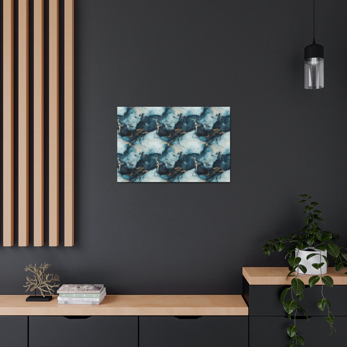 Cool Blue Marble Canvas Gallery Wrap