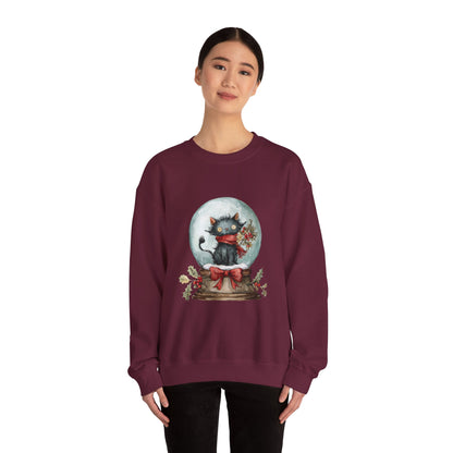 Snowglobe Cat Unisex Heavy Blend™ Crewneck Sweatshirt