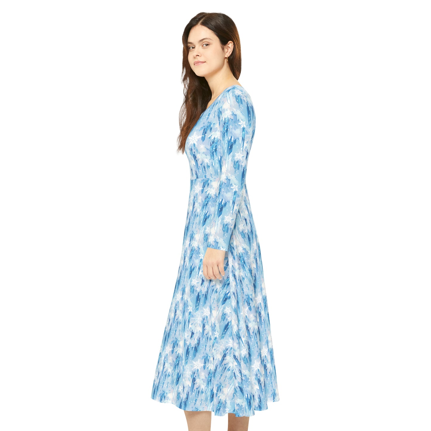 Icicles Women's Long Sleeve Dance Dress (AOP)