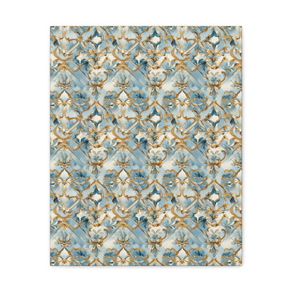 Blue and Gold Flourishes Canvas Gallery Wrap