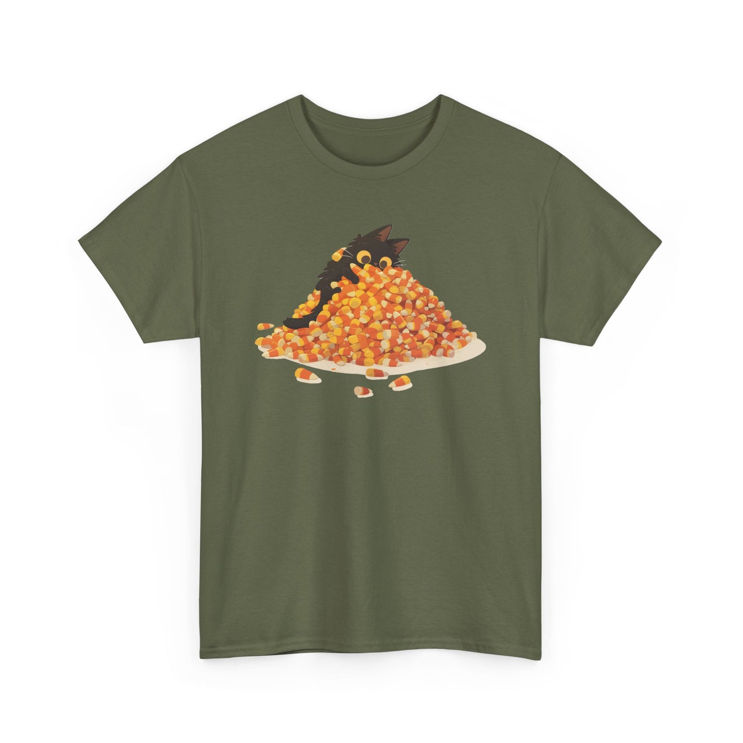 Candy Corn Cat Unisex Heavy Cotton Tee