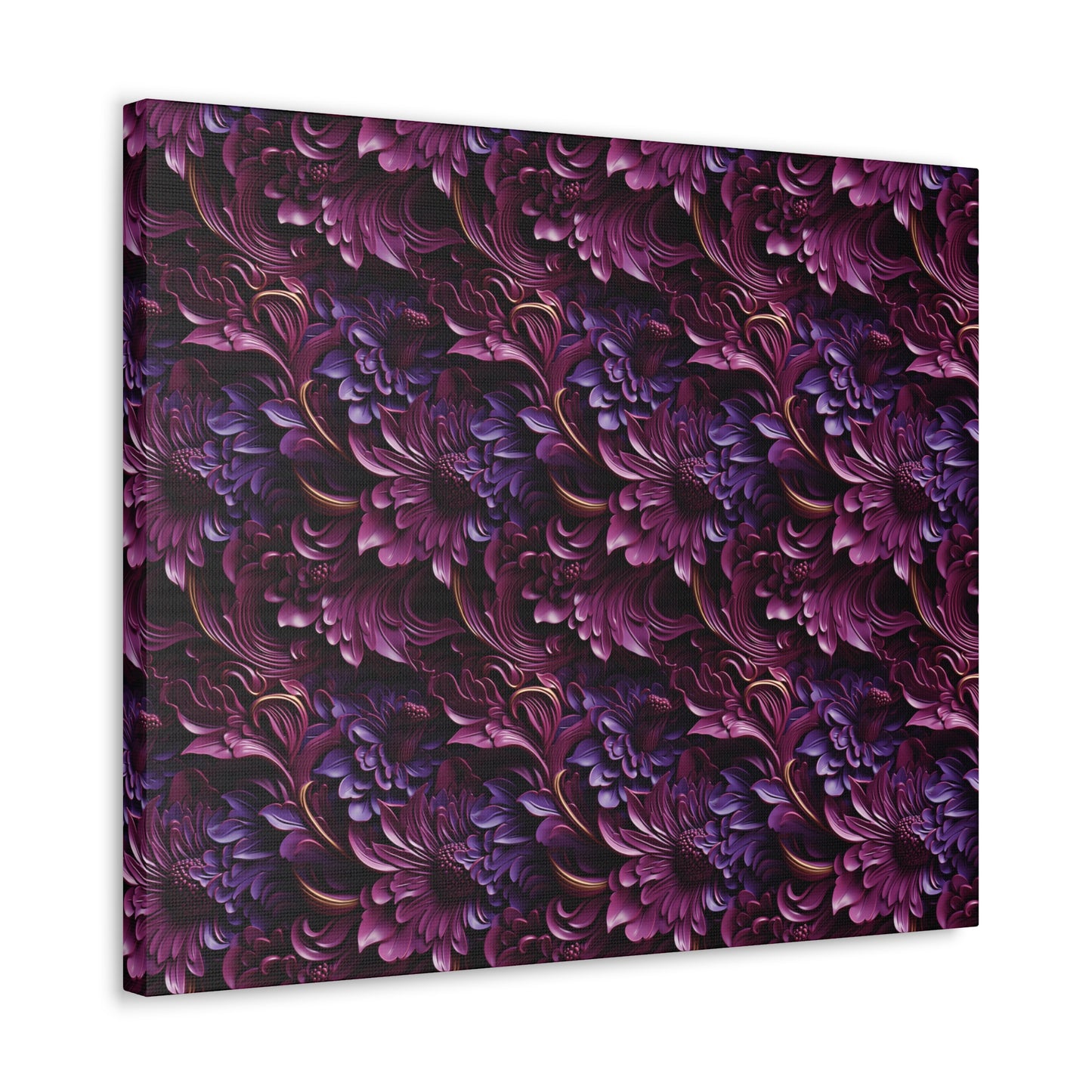 Purple Florals Canvas Gallery Wrap