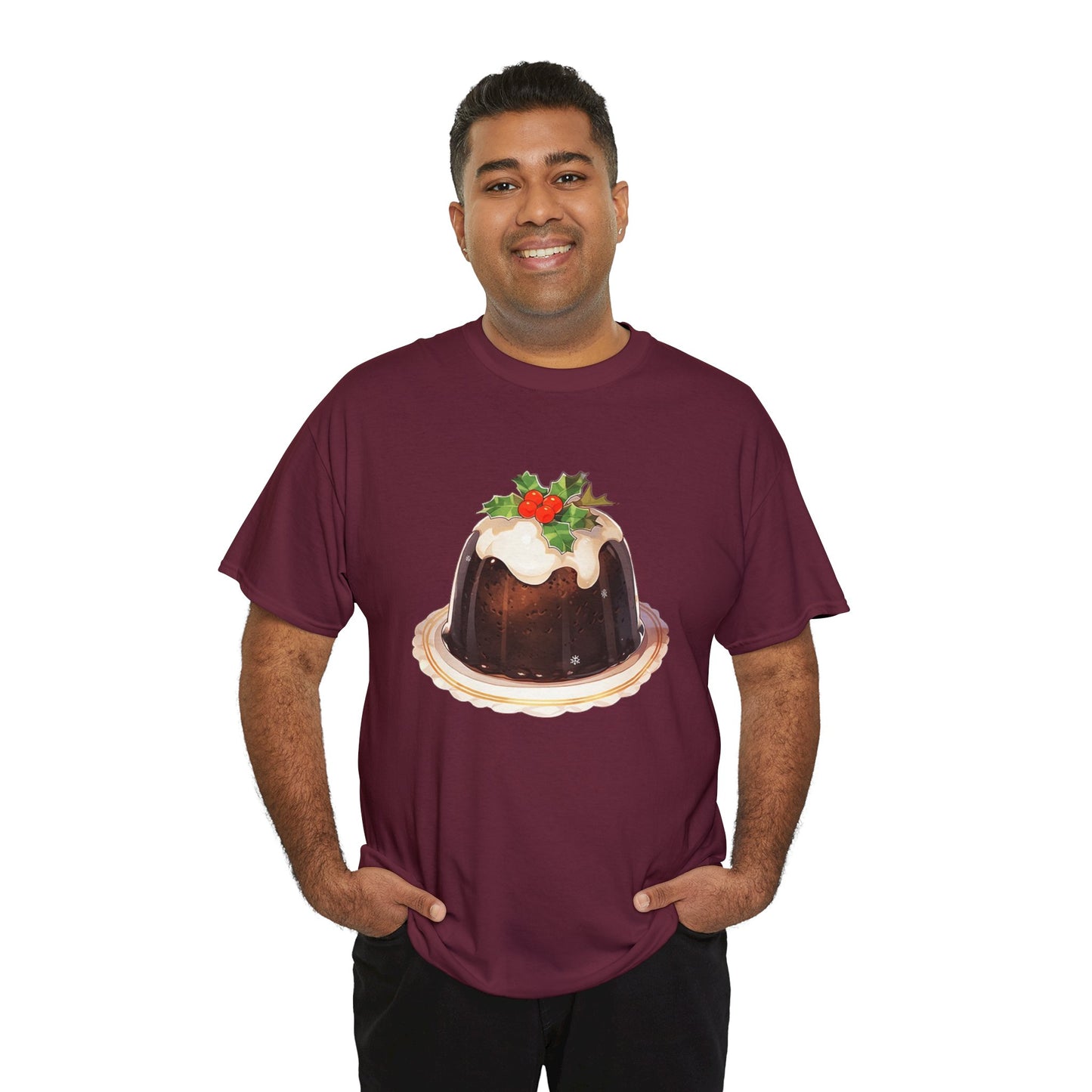 Christmas Pudding Unisex Heavy Cotton Tee