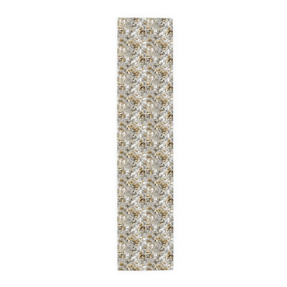 Silver & Gold Filigree Table Runner (Cotton, Poly)