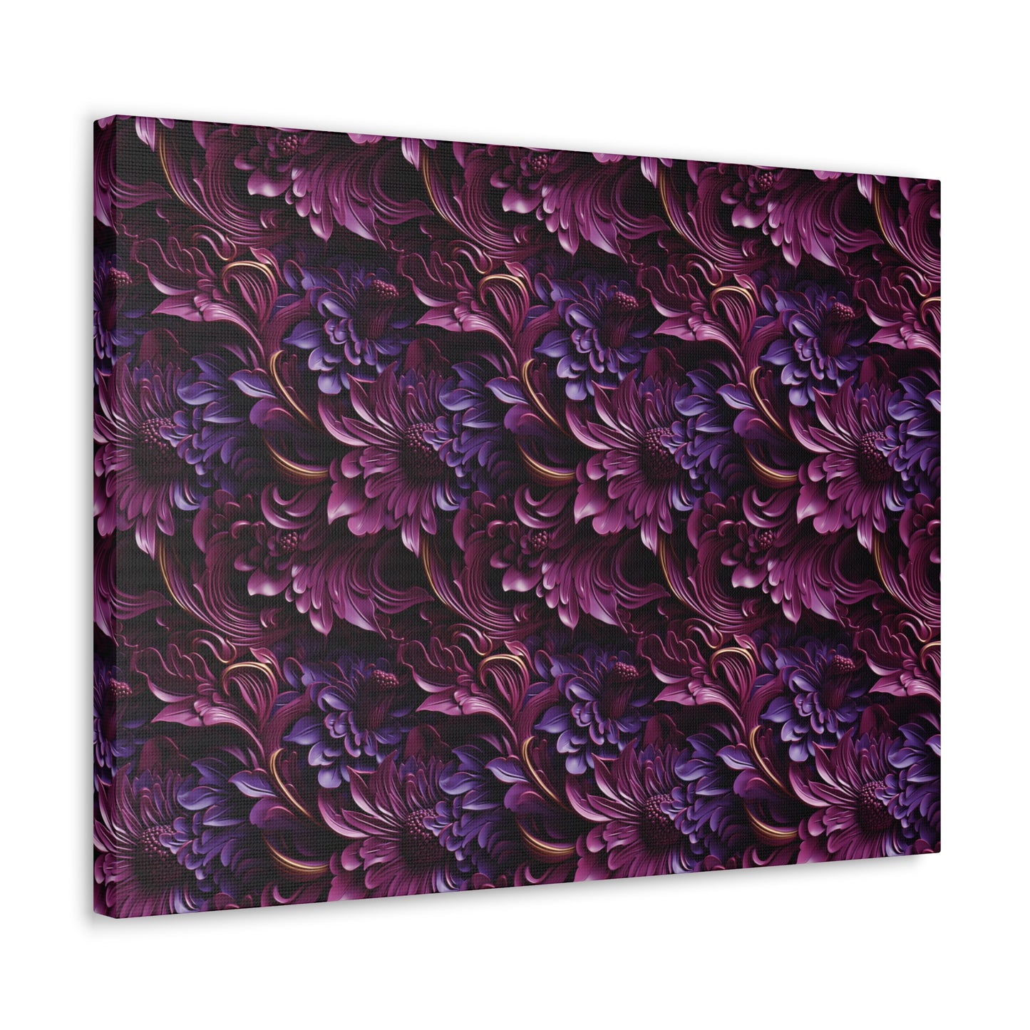 Purple Florals Canvas Gallery Wrap
