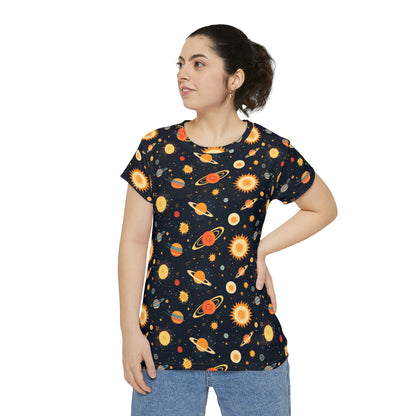 Spacing Out Women's Short Sleeve Shirt (AOP)
