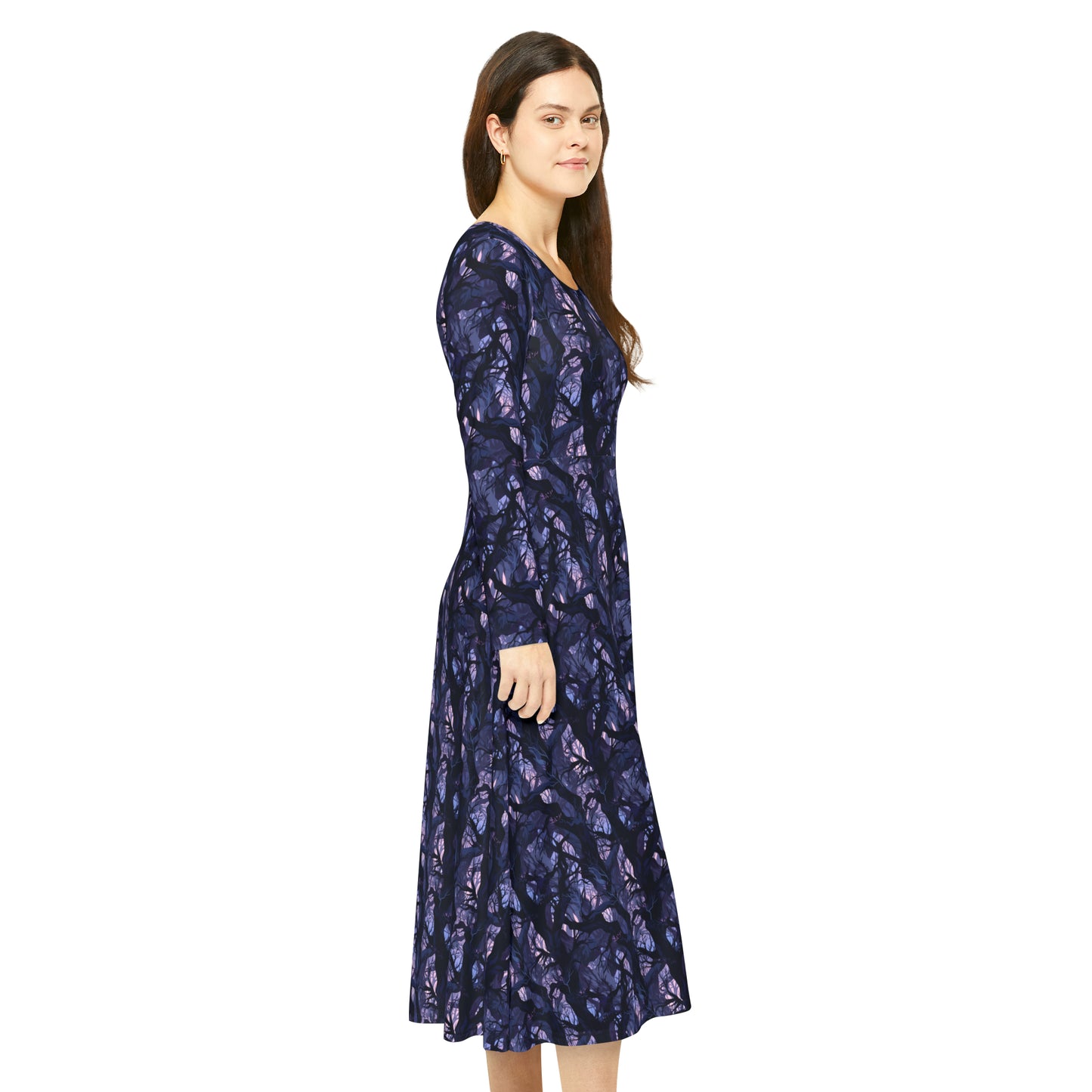 Haunted Forest Women's Long Sleeve Dance Dress (AOP)