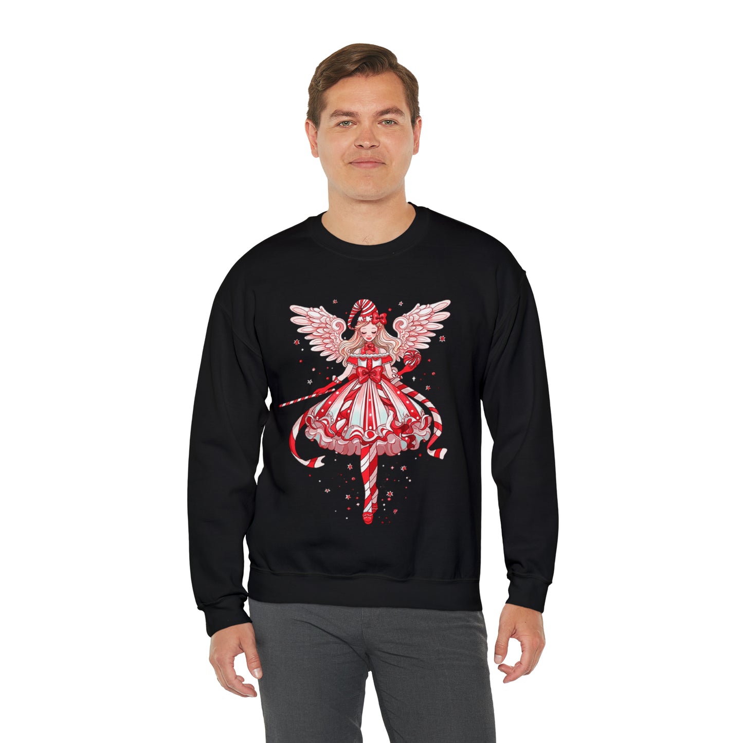 Candy Cane Angel Unisex Heavy Blend™ Crewneck Sweatshirt