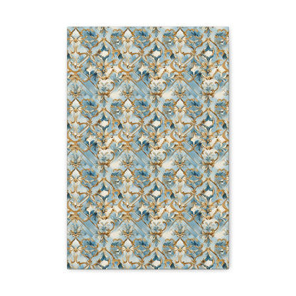 Blue and Gold Flourishes Canvas Gallery Wrap