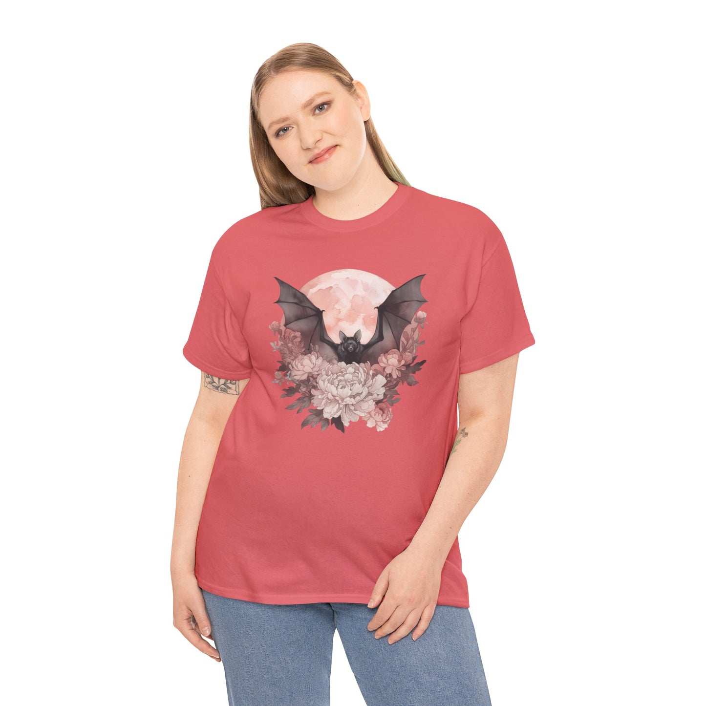 Strawberry Moon Bat Unisex Heavy Cotton Tee