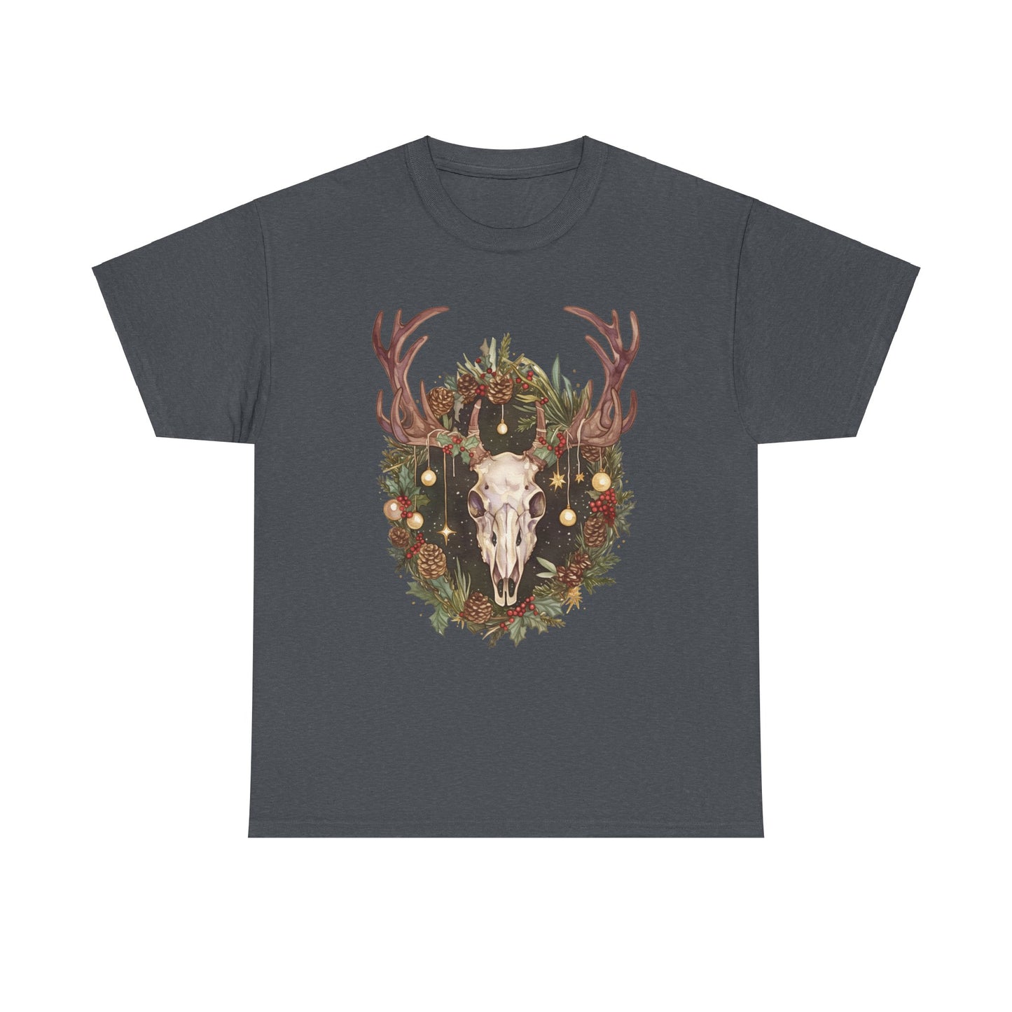 Reindeer Skull Unisex Heavy Cotton Tee