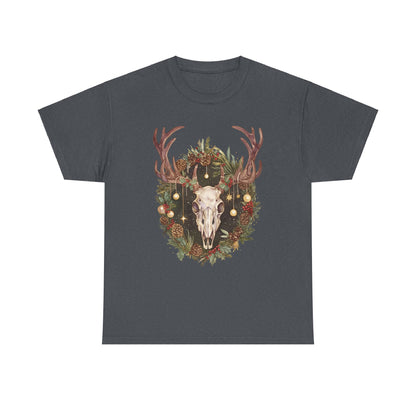 Reindeer Skull Unisex Heavy Cotton Tee