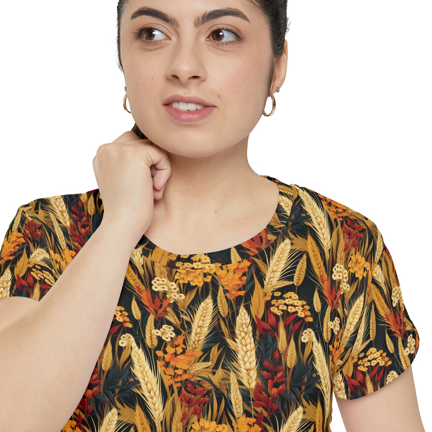 Wheat Women's Short Sleeve Shirt (AOP)