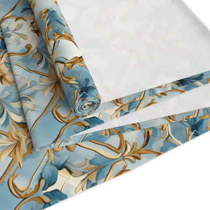 Blue and Gold Flourishes Table Runner (Cotton, Poly)