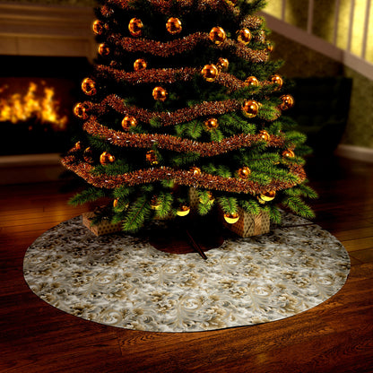 Silver & Gold Filigree Round Tree Skirt