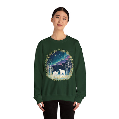 Aurora Polar Bears Unisex Heavy Blend™ Crewneck Sweatshirt