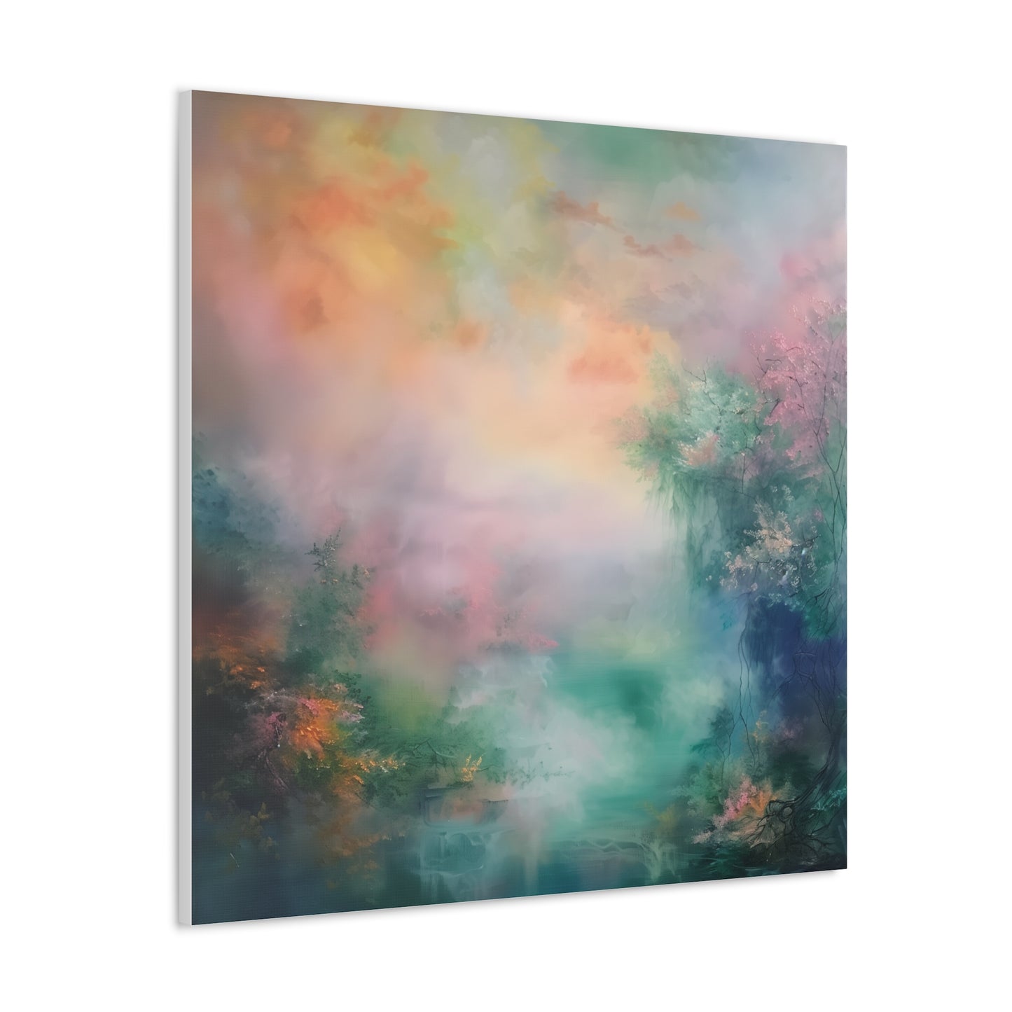 Misty Lake Canvas Gallery Wraps