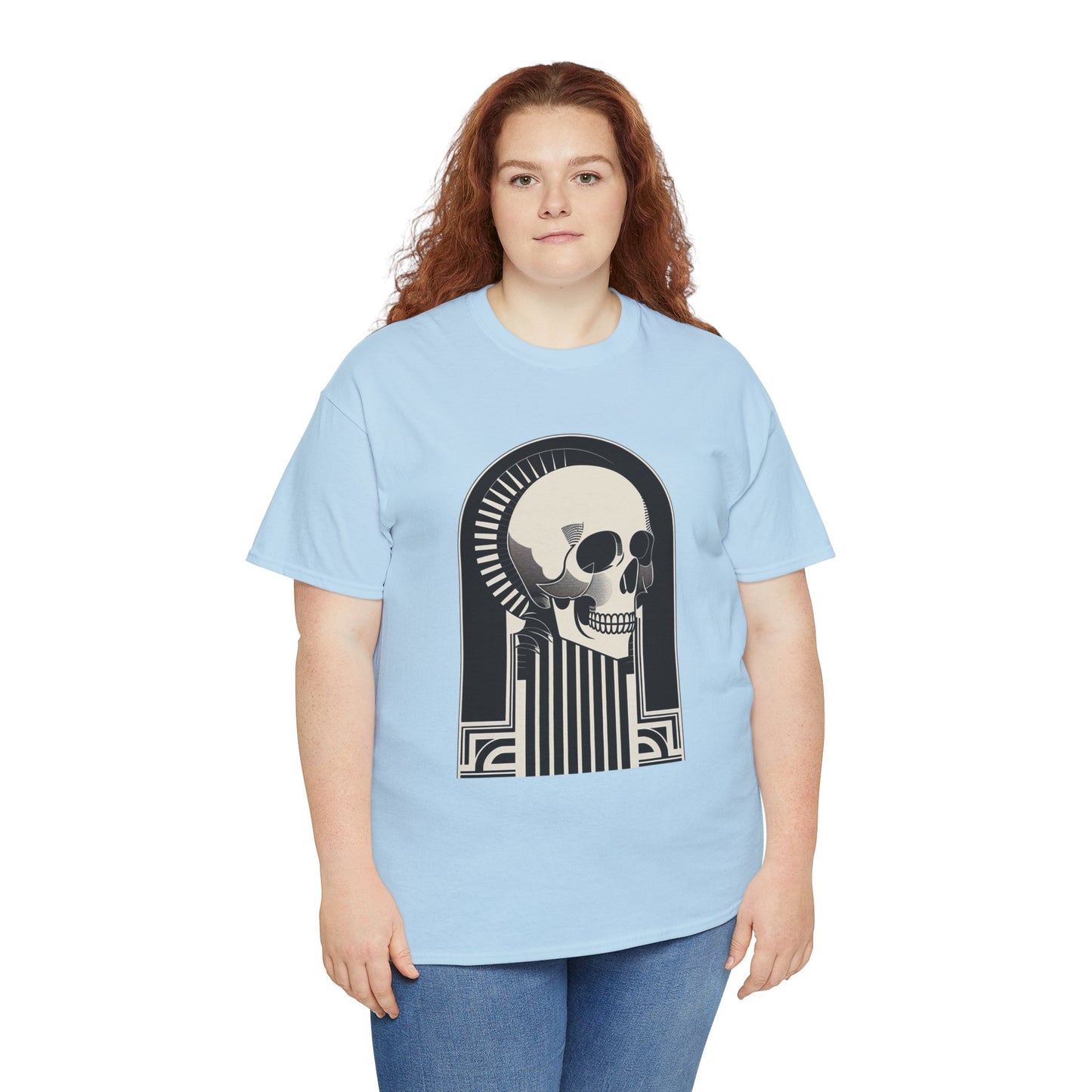 Art Deco Skull Unisex Heavy Cotton Tee