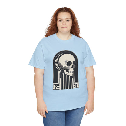 Art Deco Skull Unisex Heavy Cotton Tee