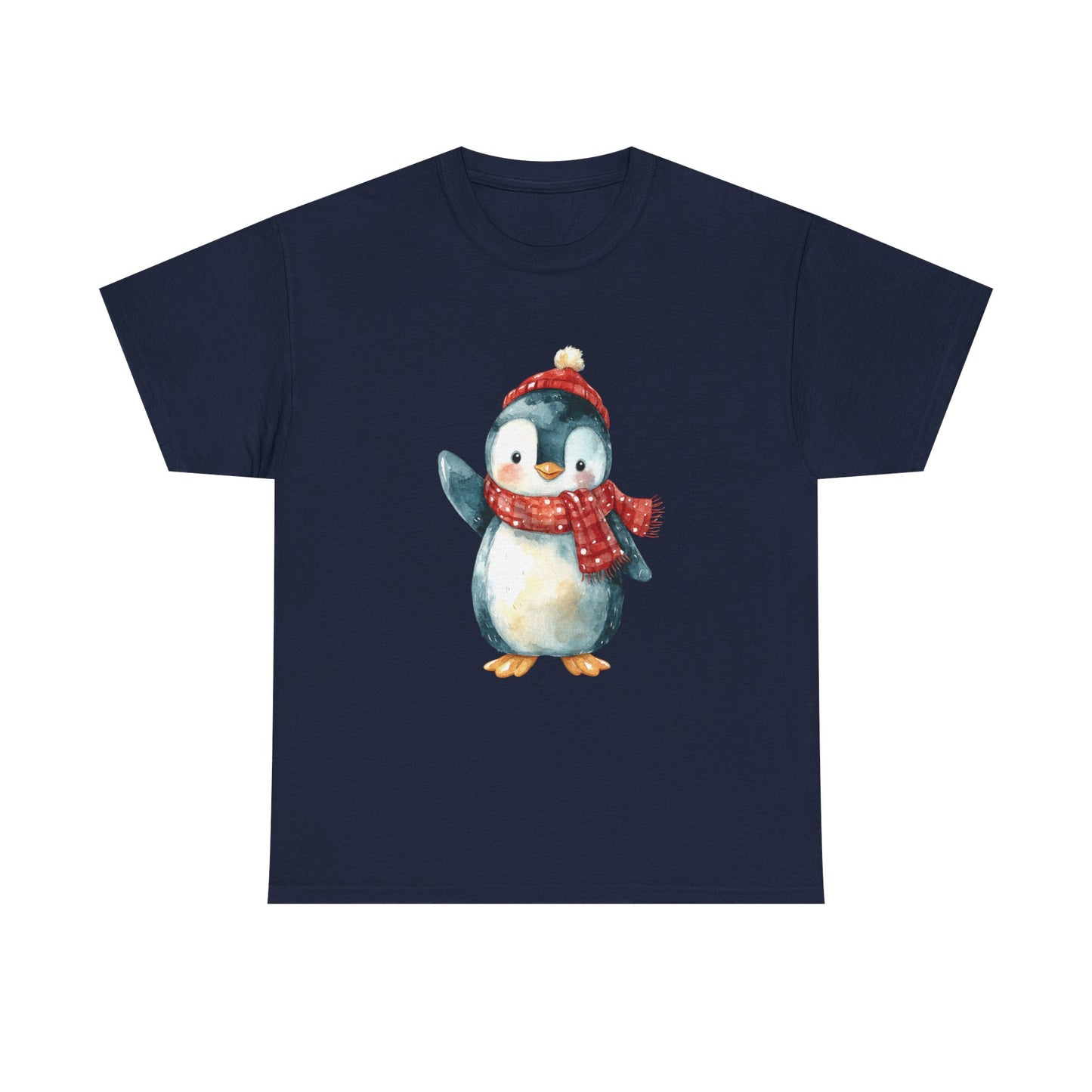 Festive Penguin Unisex Heavy Cotton Tee