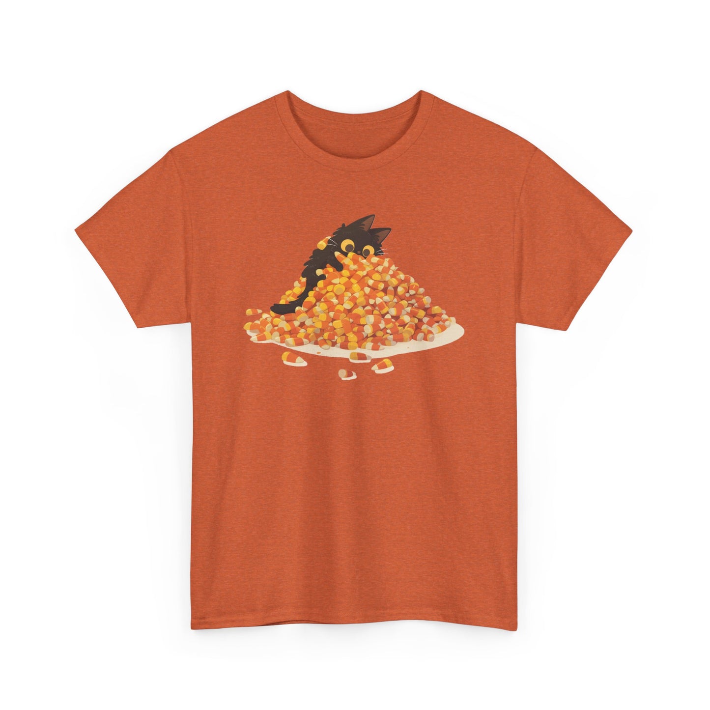 Candy Corn Cat Unisex Heavy Cotton Tee