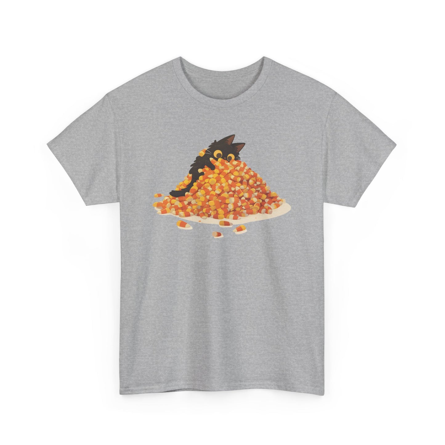 Candy Corn Cat Unisex Heavy Cotton Tee