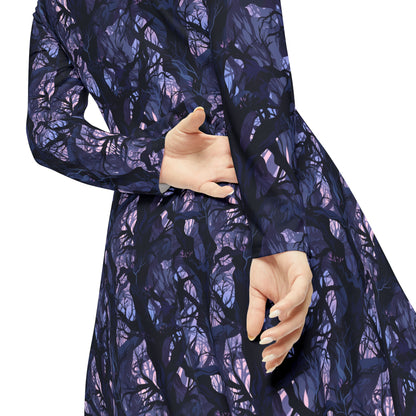 Haunted Forest Women's Long Sleeve Dance Dress (AOP)