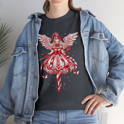 Candy Cane Angel Unisex Heavy Cotton Tee