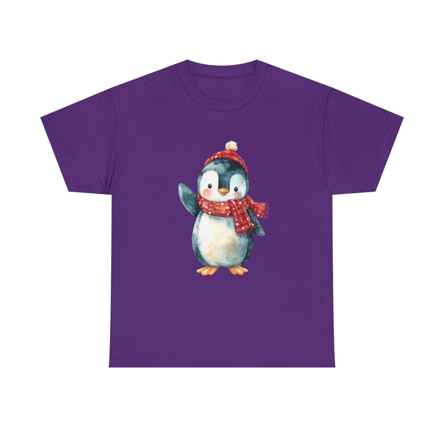 Festive Penguin Unisex Heavy Cotton Tee
