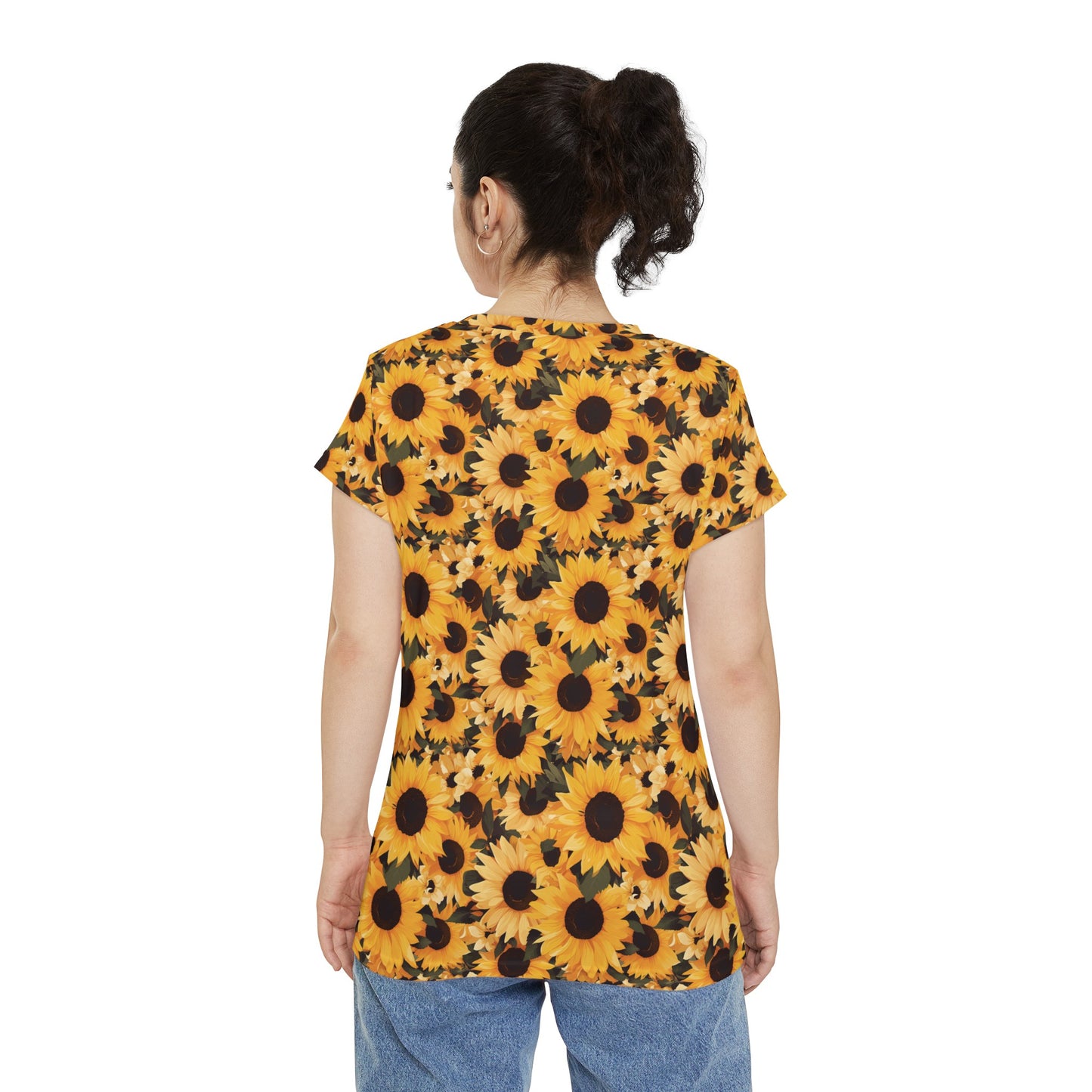 Sunflower Field Women's Short Sleeve Shirt (AOP)
