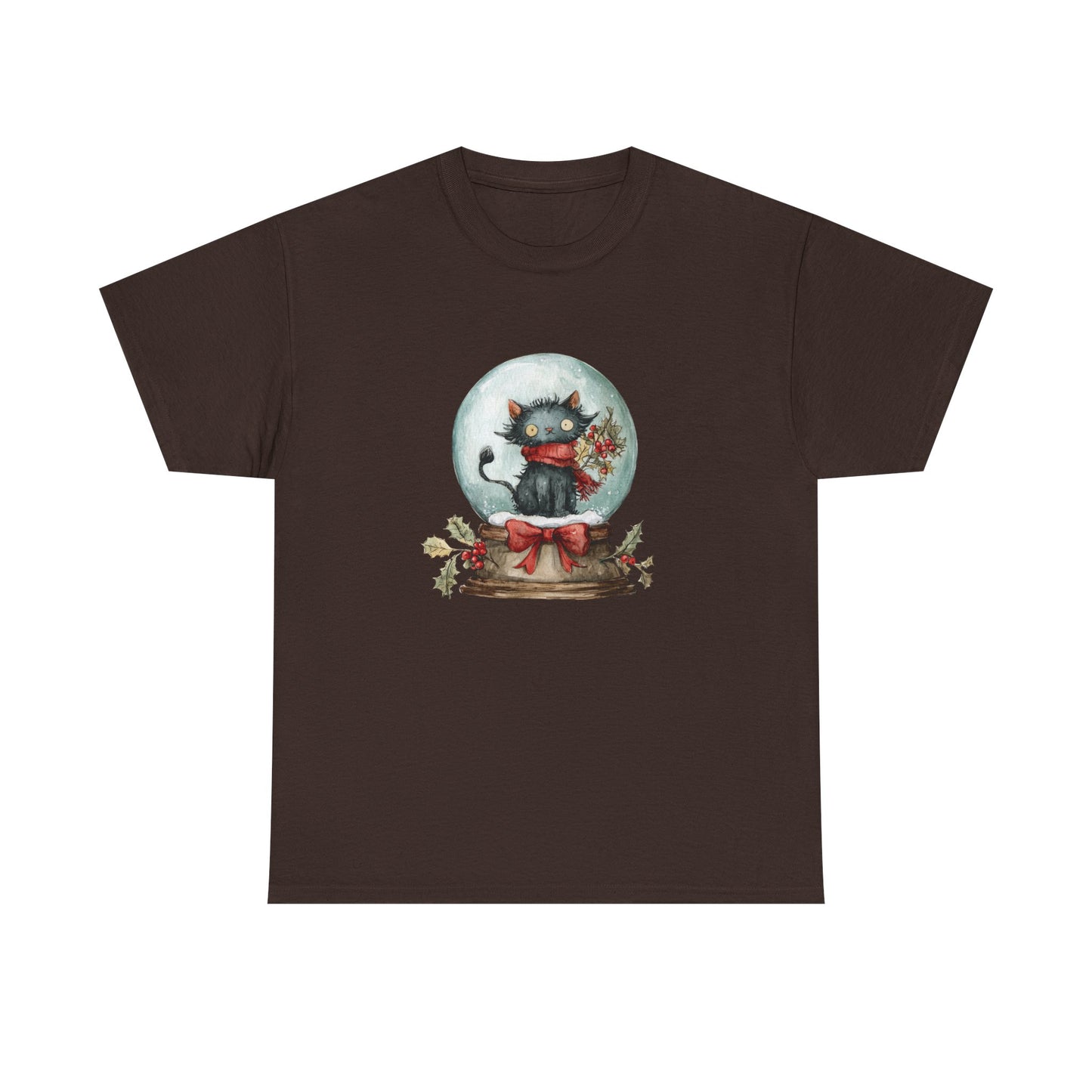 Snowglobe Cat Unisex Heavy Cotton Tee