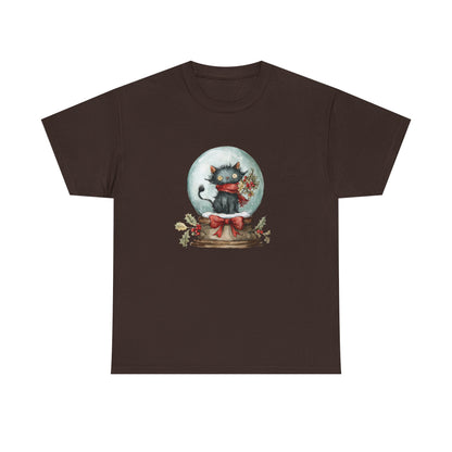 Snowglobe Cat Unisex Heavy Cotton Tee